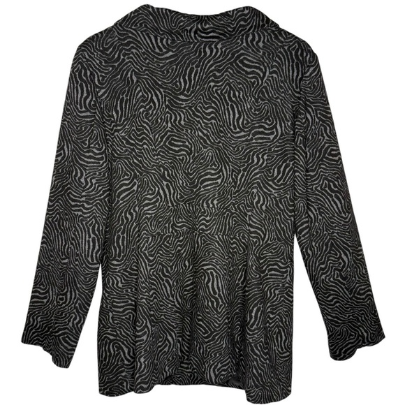 Sandro Studio Women’s Zebra Print Ruffle Front Jacket Size L Black Gray Button - Picture 4 of 14
